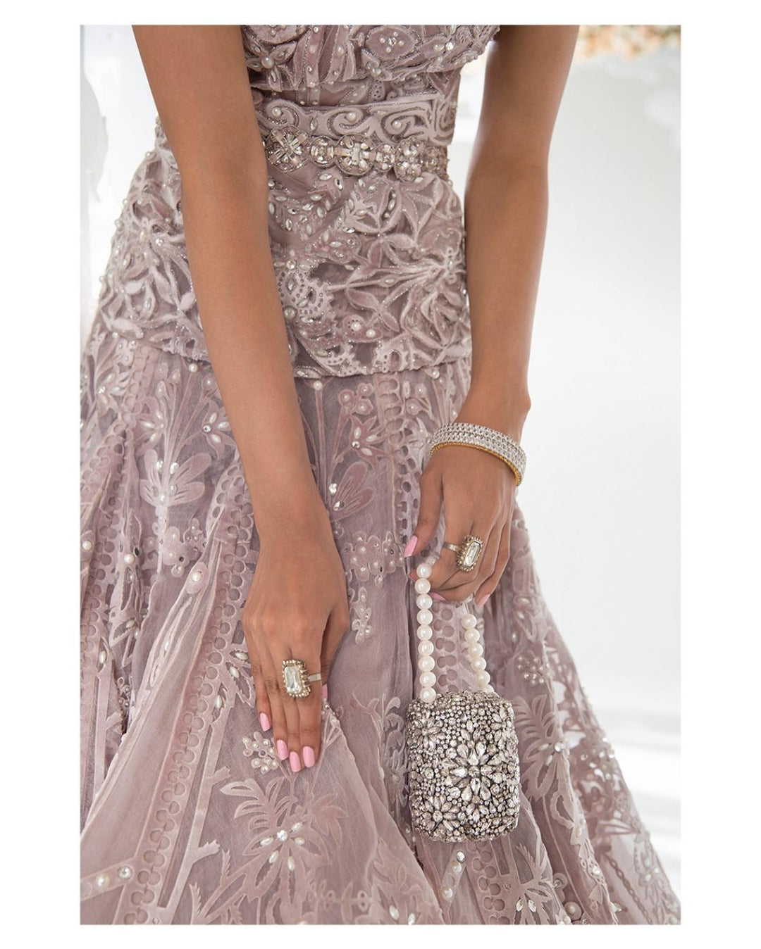 Designer Indian Bridal Wear Silver Lehenga Gown 2022