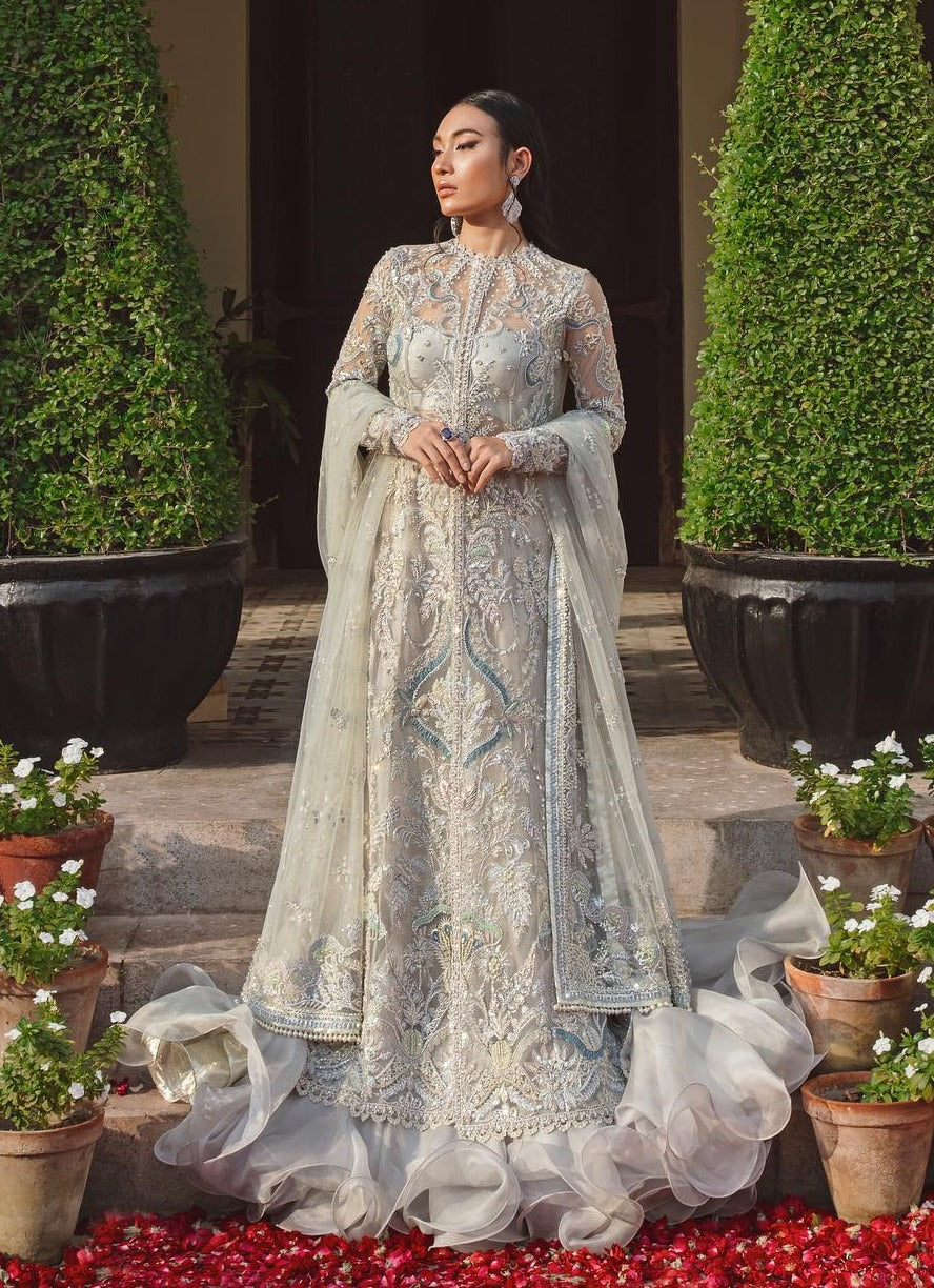 sachin and babi light blue dress Embroidered Wedding Dresses with Sheer backs main image 1