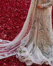 Designer Indian Chiffon Maxi Dress for Bride dupatta