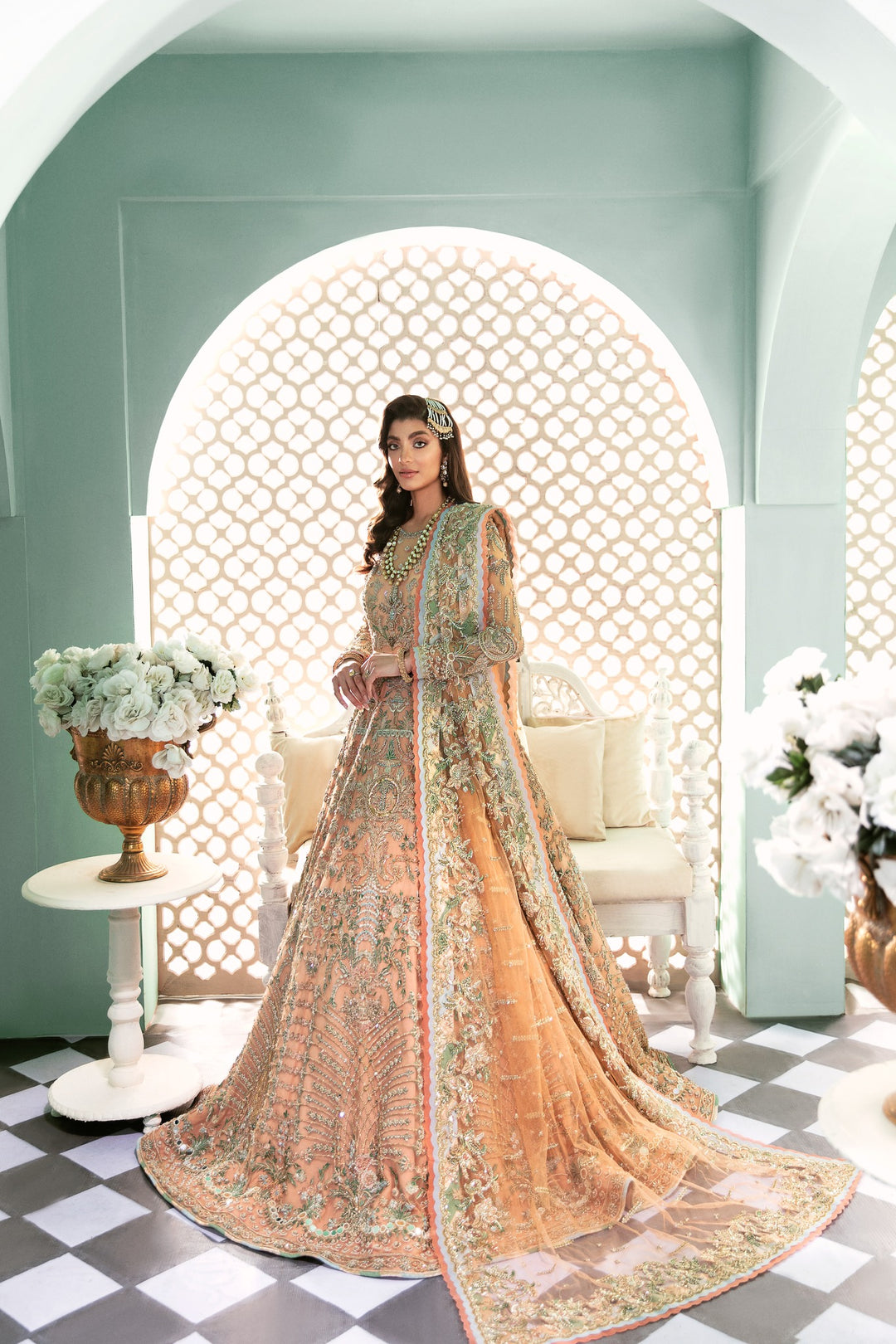Designer Indian Heavy Stone Work Bridal Lehenga 