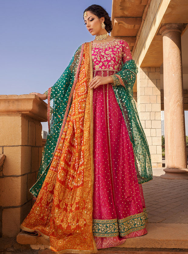 Designer Indian Mehndi Lehenga Bridal Dress 