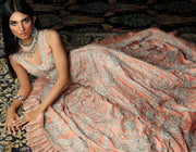 Designer Indian Peach Bridal Lehnga Choli 