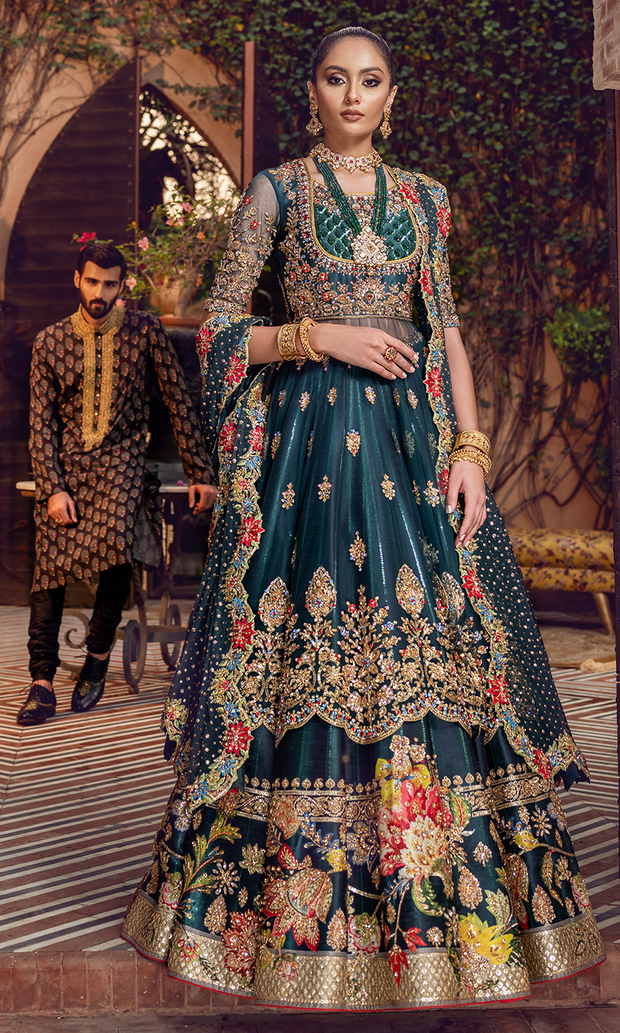 Designer Indian Red and Green Lehenga Choli 2022