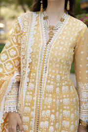 Designer Lemon Colored Frock for Pakistani Eid Dress 2022