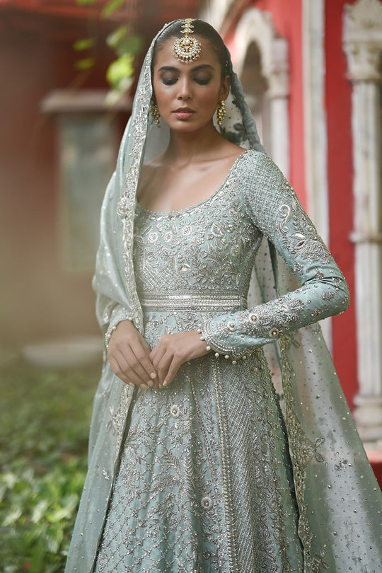 Designer Light Blue Lehenga Gown