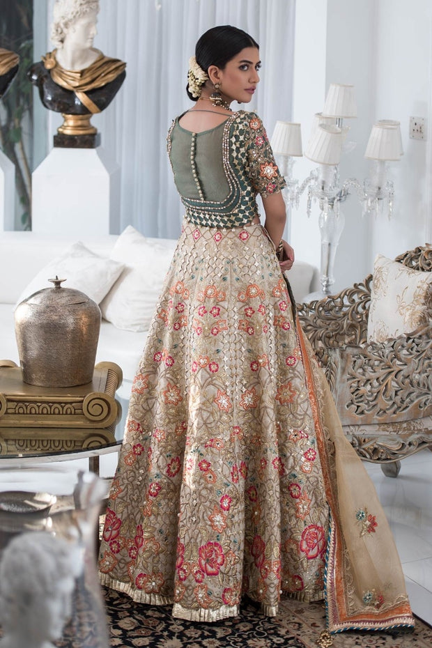 Designer Mehndi Lehnga Choli for Wedding Backside