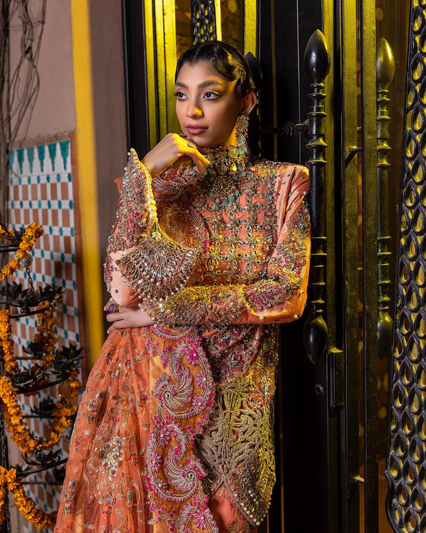 Designer Orange Gharara Shirt for Indian Bridal Wear 2022