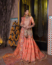 Designer Orange Gharara Shirt for Indian Bridal Wear