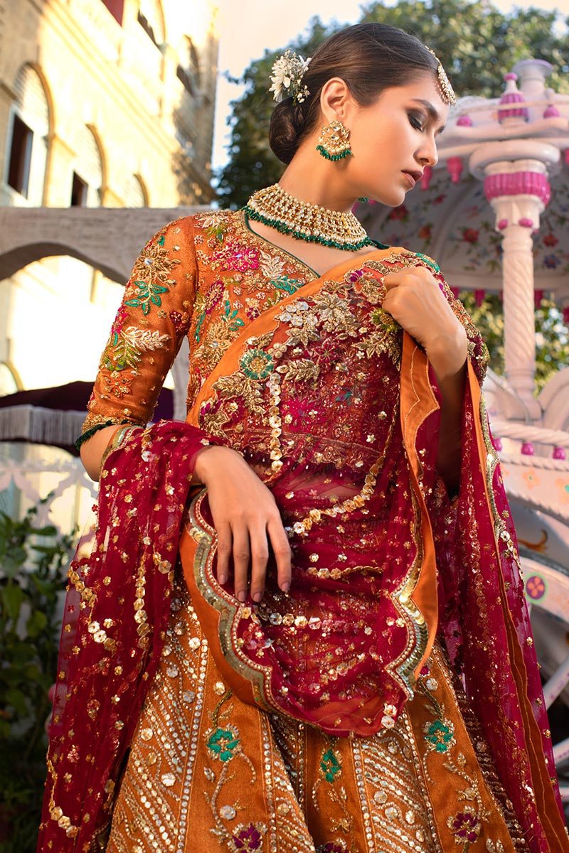Designer Orange Lehenga Choli for Wedding