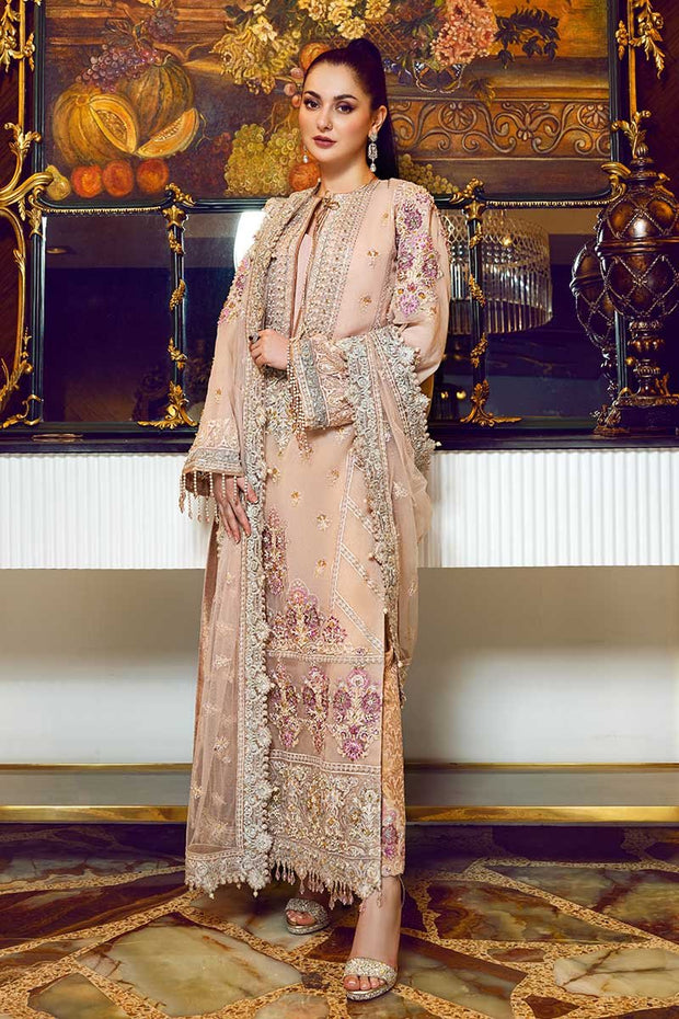 Designer Organza Party Wear in Peach Color