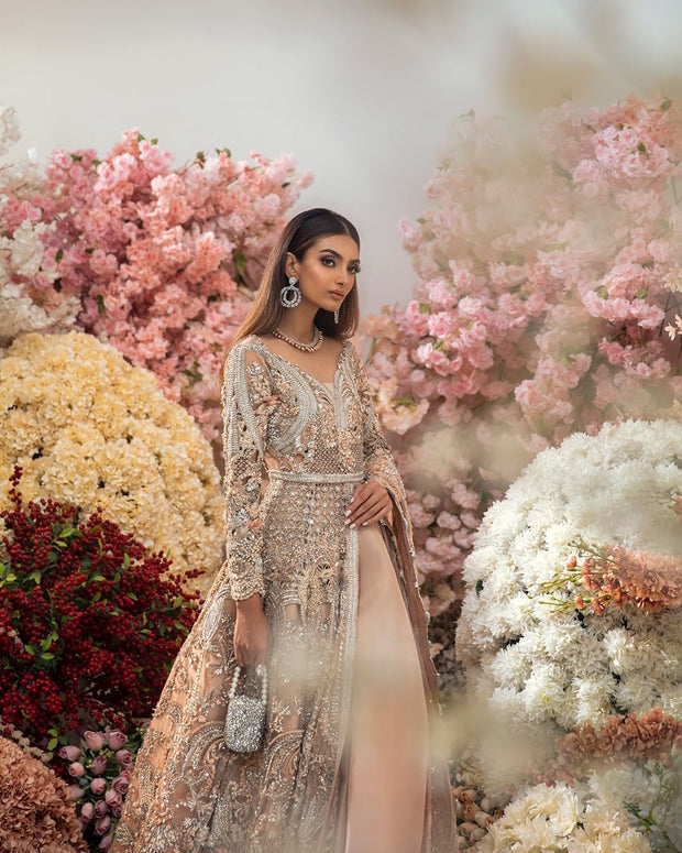 Designer Peach Bridal Lehenga