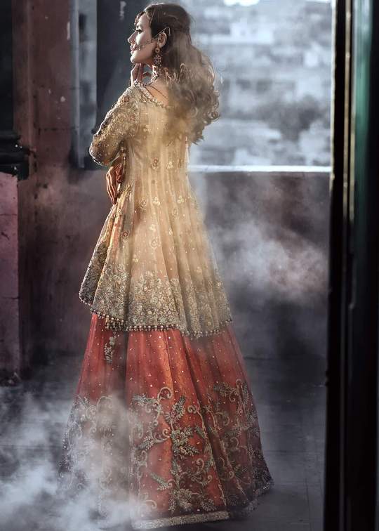 Designer Peplum Lehnga Outfit for Wedding Backside Look