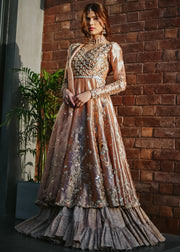 Designer Pink Bridal Frock Lehnga for Wedding