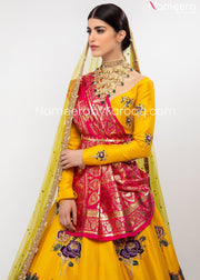 Pink Yellow Lehenga for Wedding Party 