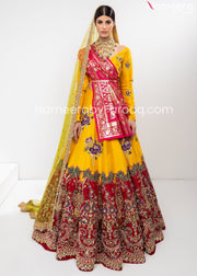 Designer Pink Yellow Lehenga 2021