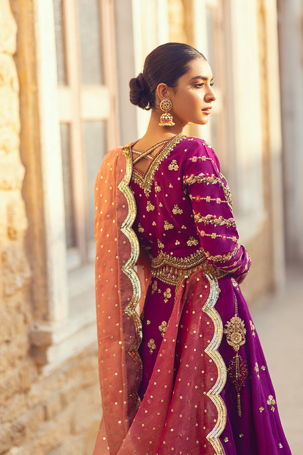 Designer Purple Lehenga Choli for Pakistani Mehndi Dress – Nameera