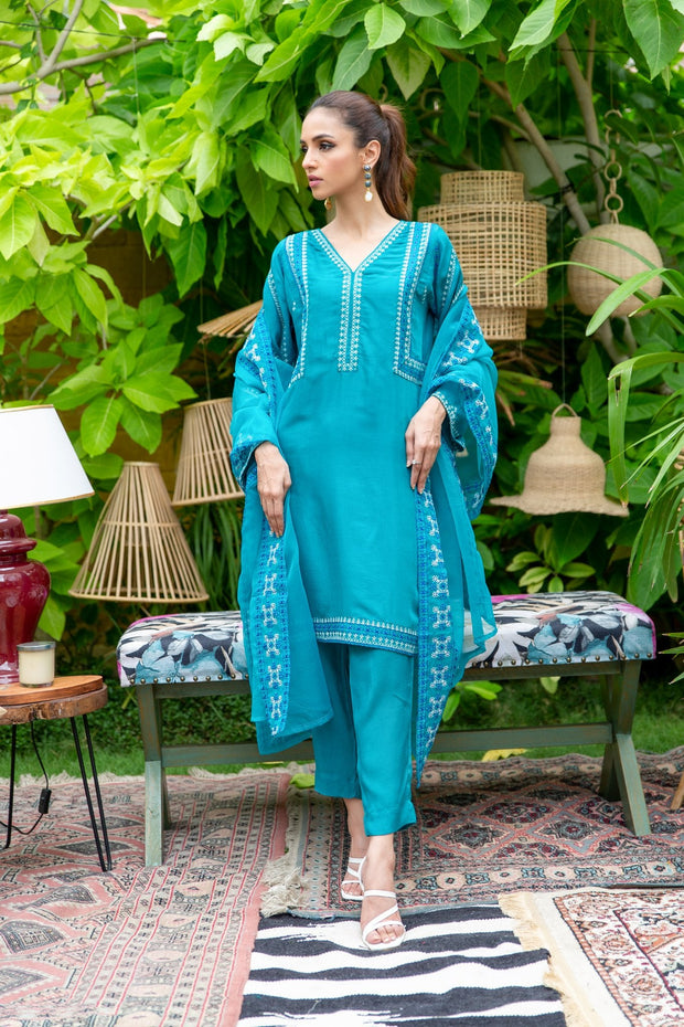 Designer Raw Silk Blue Salwar Kameez Pakistani Party Dresses Custom Size Designer Raw Silk Blue Salwar Kameez Pakistani Party Dresses Custom Size