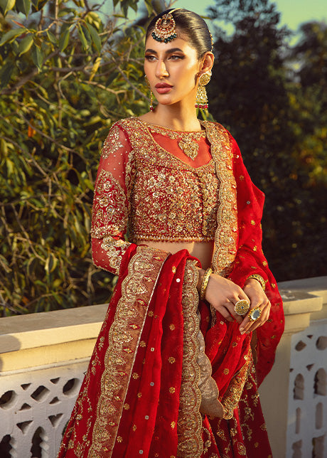 Designer Red Bridal Lehenga Dress for Indian Bridal Wear 2022