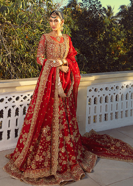 Designer Red Bridal Lehenga Dress for Indian Bridal Wear MEDIUM