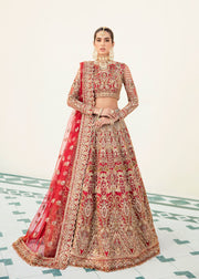 Designer Red Golden Lehenga Choli for Indian Bridal Wear