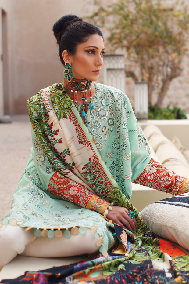 Designer Sea Green Salwar Kameez for Pakistani Eid Dress 2022
