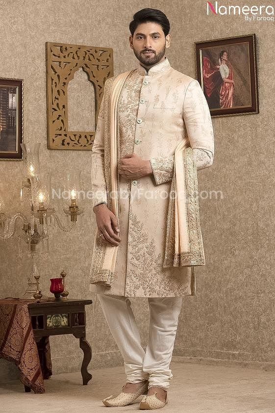 Designer Sherwani Pakistan for Wedding Online Front Look