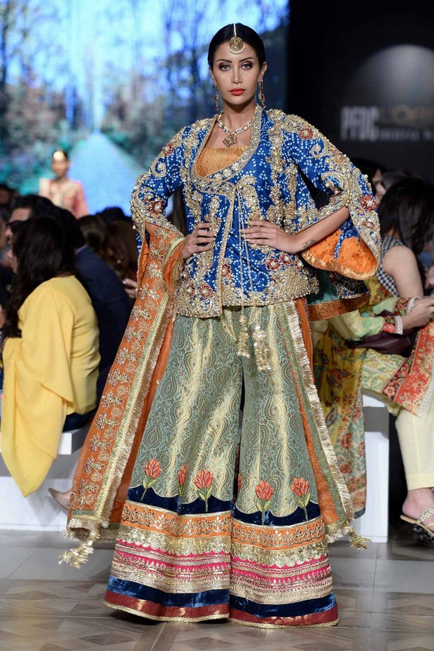 Designer Short Peplum with Gharara for Wedding