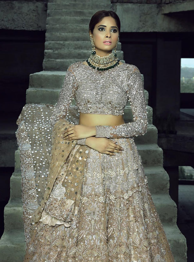Designer Silver Grey Lehenga Choli Bridal Dress 2022