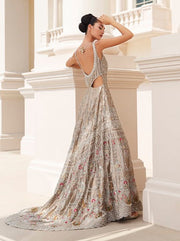 Designer Silver Grey Lehenga for Wedding 