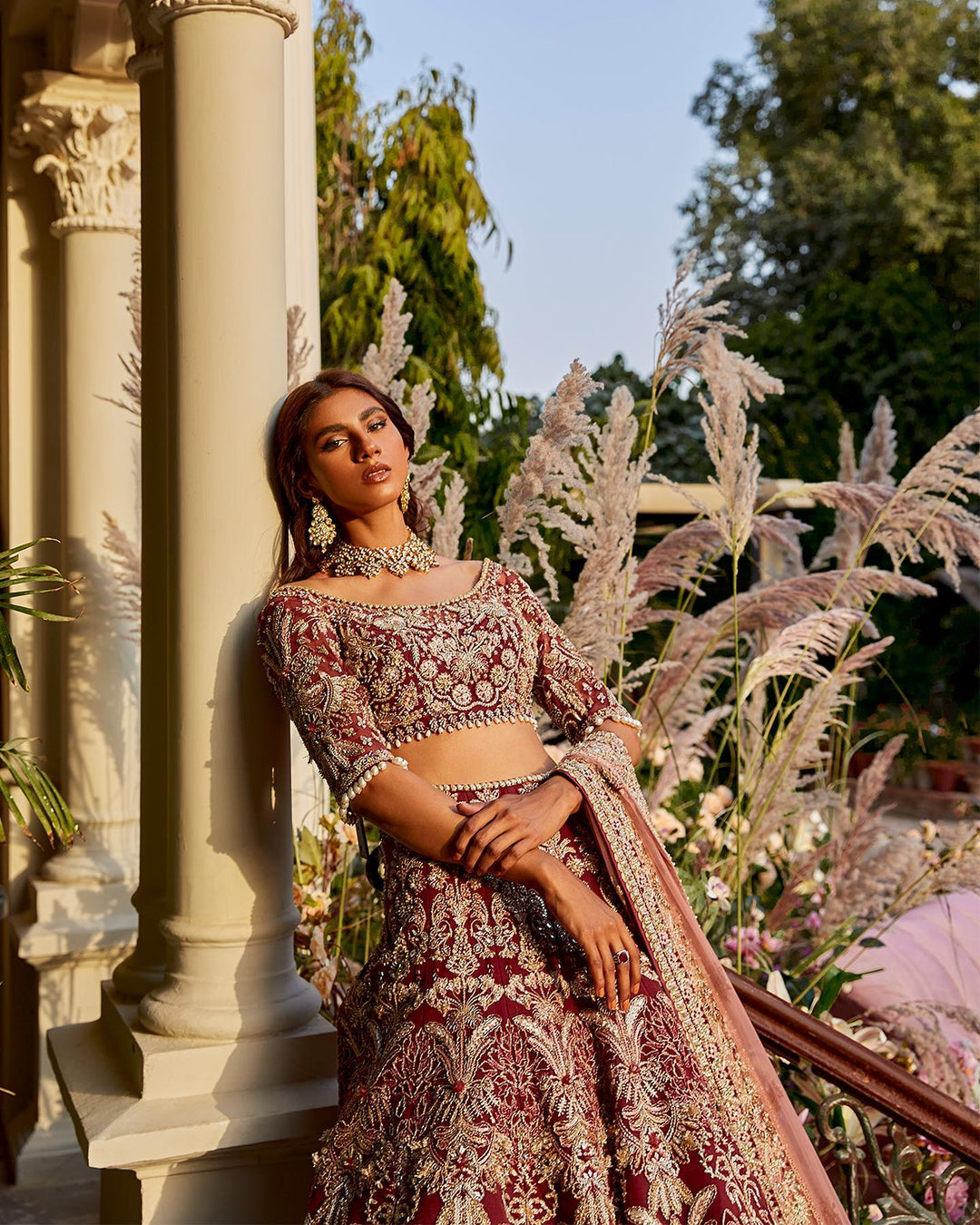 Designer Wedding Dark Red Indian Bridal Dress