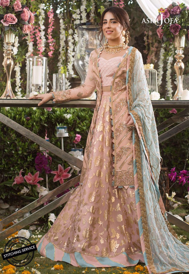 Designer Wedding Party Dress in Peachy Pink Color