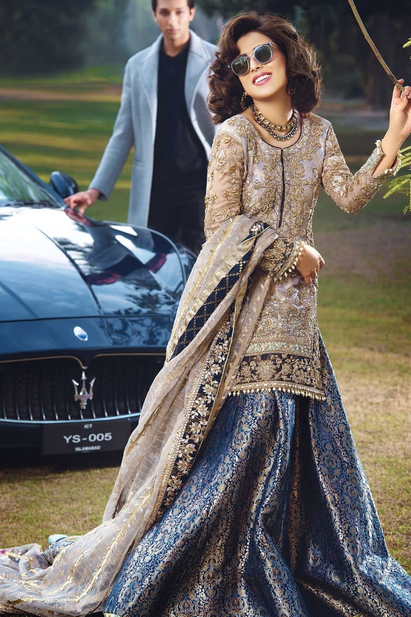 Designer Wedding Party Gharara Shirt