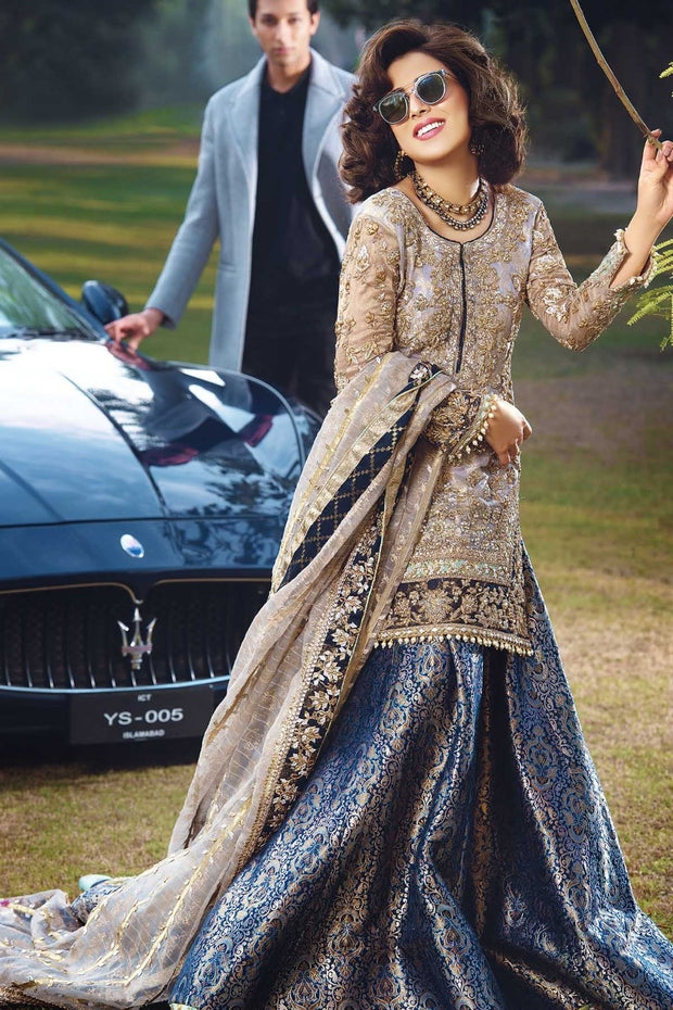 Designer Wedding Party Gharara Shirt