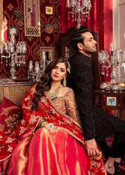 Designer Wedding Red Dulhan Dress in Long Frock 