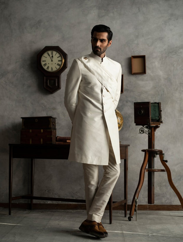 Designer White Colour Sherwani for WeddIing