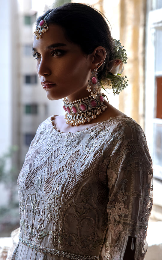 Designer White Embroidered lehenga Bridal