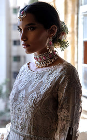 Designer White Embroidered lehenga Bridal