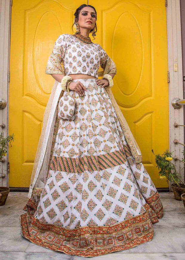 Designer White Lehenga Choli Bridal Dress