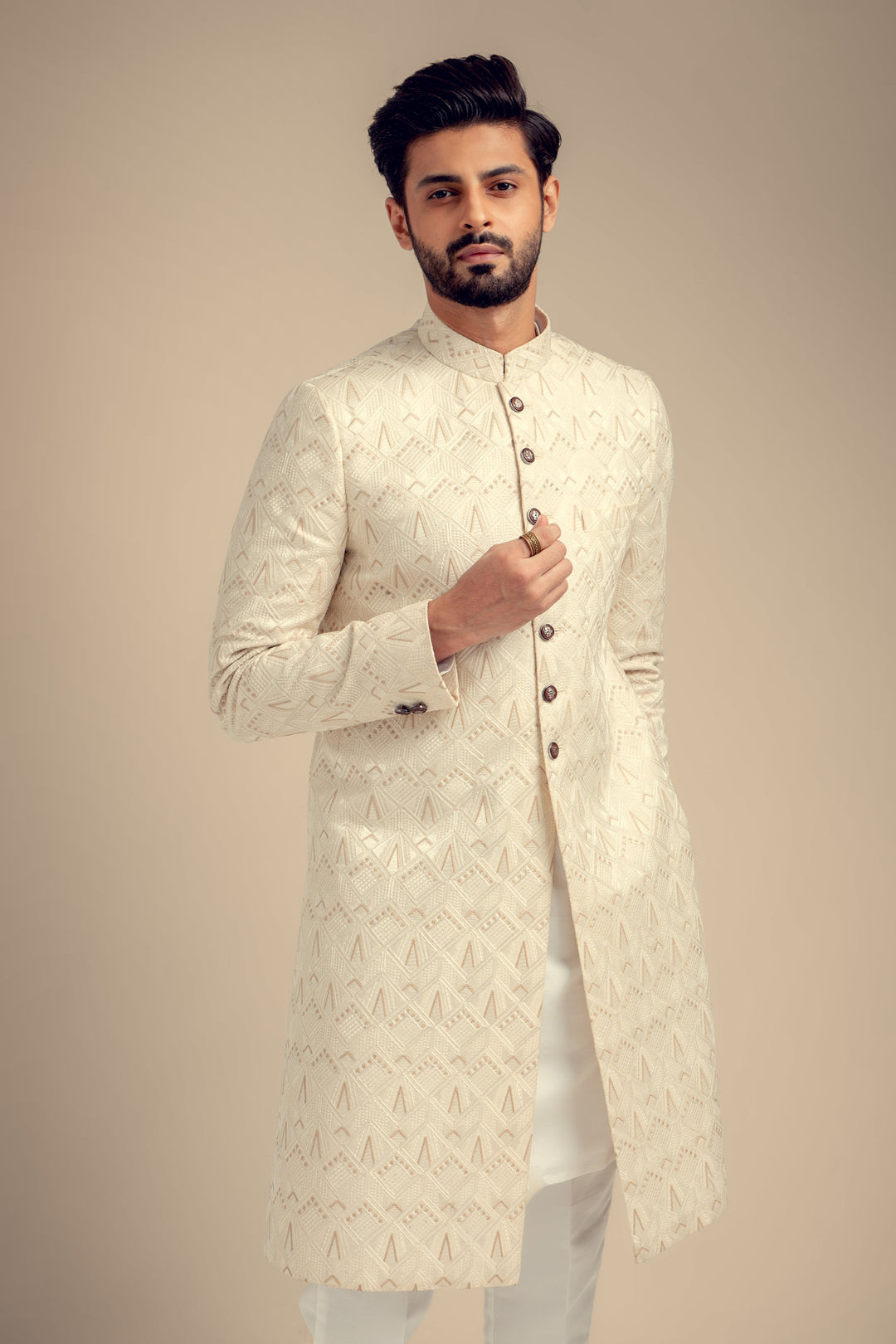 Designer White Sherwani for Groom 