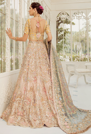 Designer Yellow Peach Lehenga Choli Indian Bridal Wear