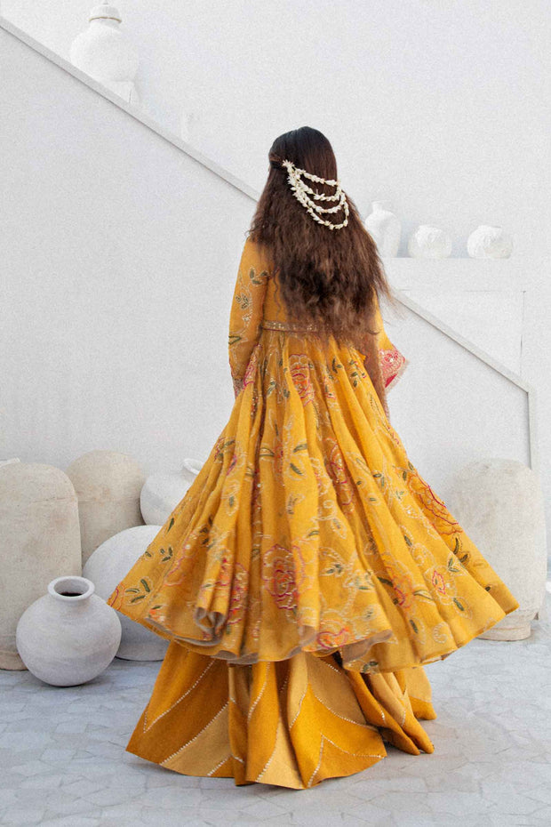 Designer Yellow Pishwas Dress 2022