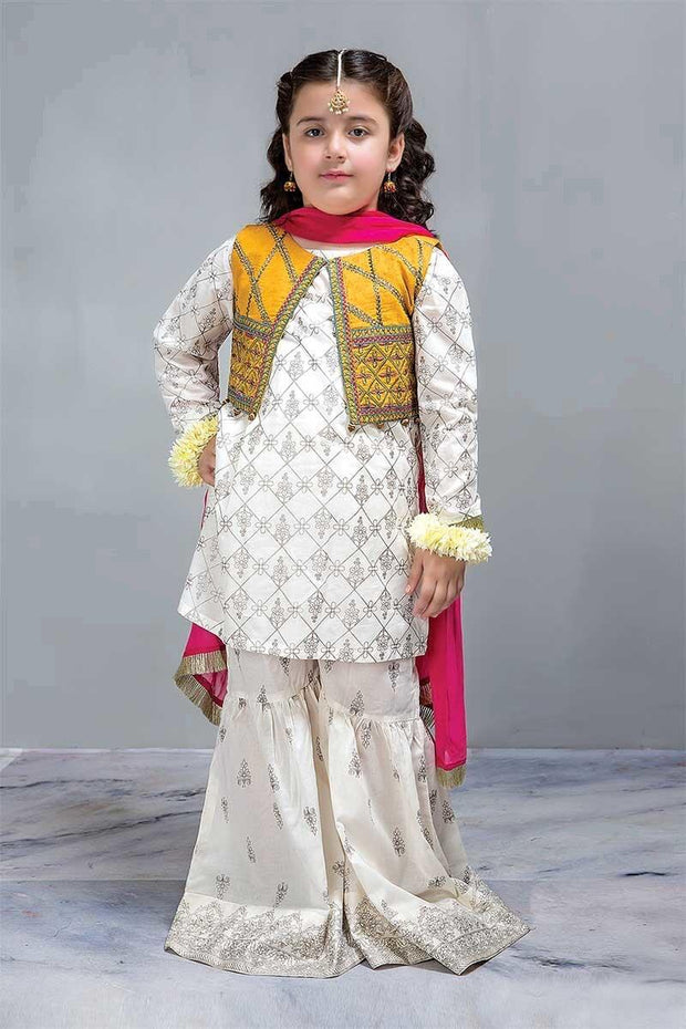 Designer Kids Kurta Gharara with Short Embroidered Jacket in USA