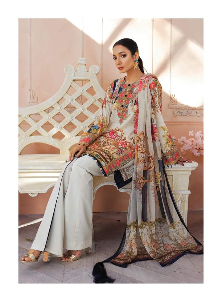 Designer Lawn Dress 2020 with Digital Print