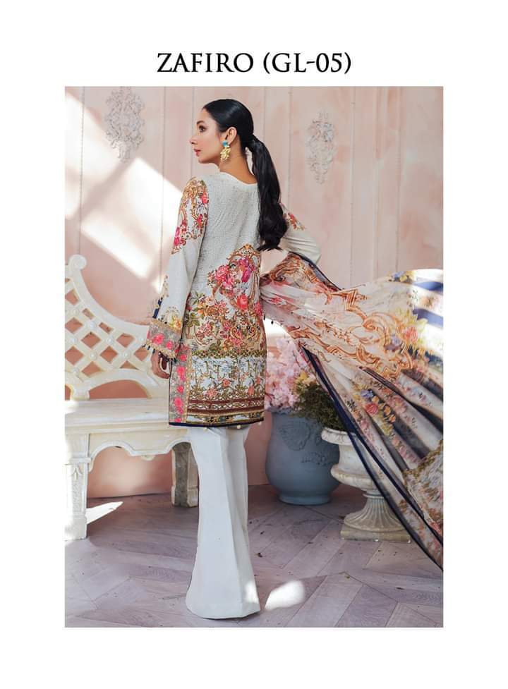 Designer Lawn Dress 2020 with Digital Print Backside