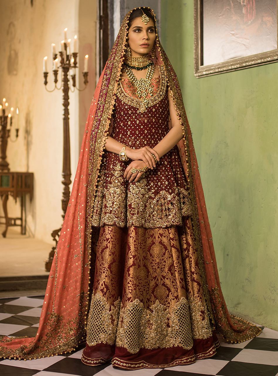 Heavily Embellished Maroon Designer Lehenga