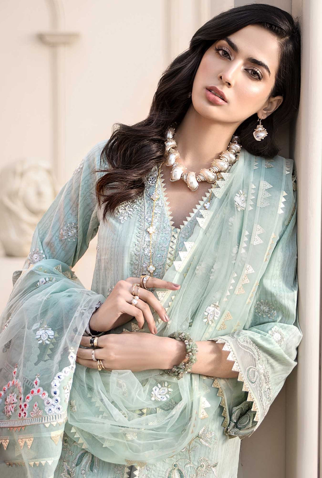 Designer Luxury Lawn Dress for Eid Latest Designs Nameera by Farooq Designer Luxury Lawn Dress for Eid Latest Designs Nameera by Farooq