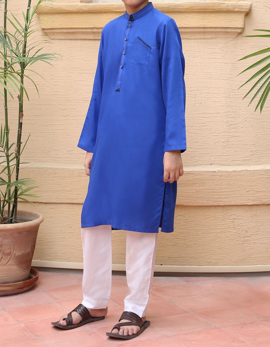 Beautiful designer boys kurta in lavish blue color 