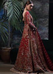 Latest designer bridal lehnga outfit in lush red color for wedding # B3450