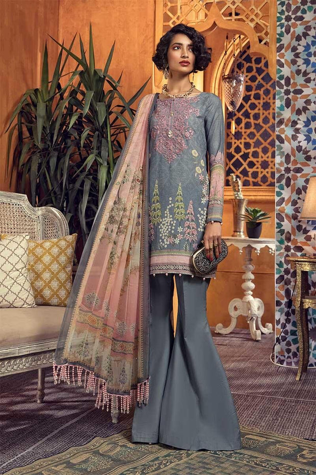 Designer karandi outfit digitally printed in mustard color # P2355