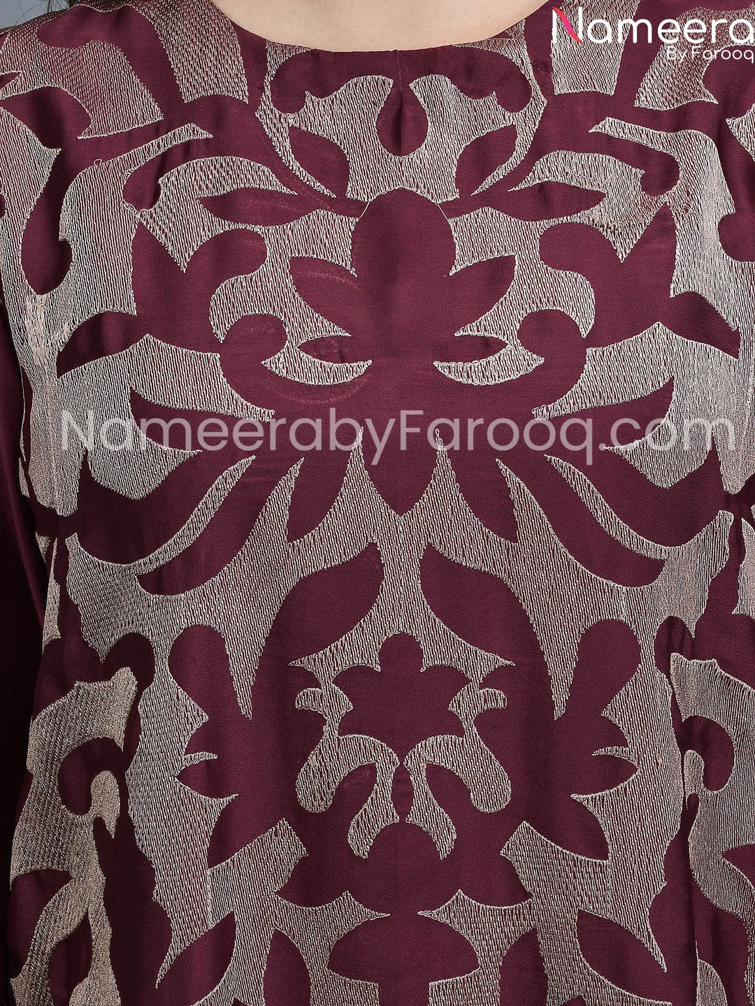 Designer purple dress neck